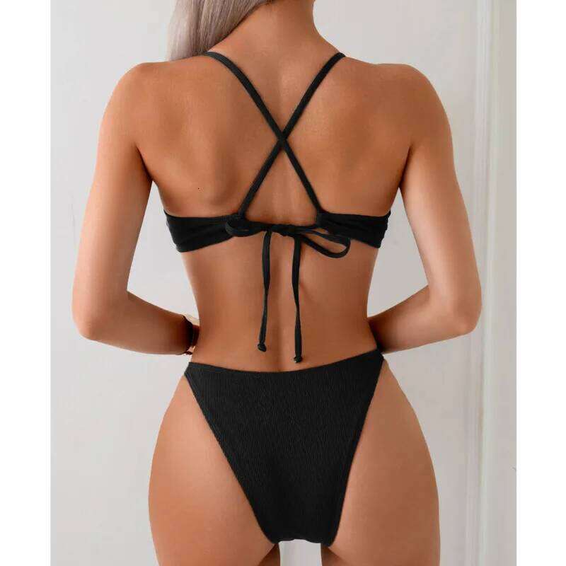 Sexy Solid Bikinis 2026 Swimsuits Women's Swimwear Push Up Female Beach Swim Wear Bathing Suits Brazilian Bikini Set Pool Bather Y260303