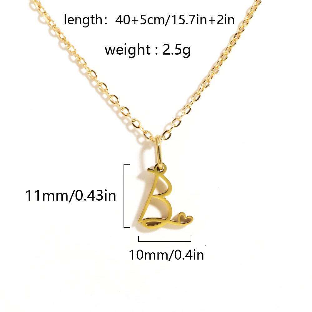 Fashion Stainless Steel A-Z Initial Letter Necklace For Women Elegant Gold Color 26 Alphabet Pendant Jewelry Girls Birthday Gift H260312