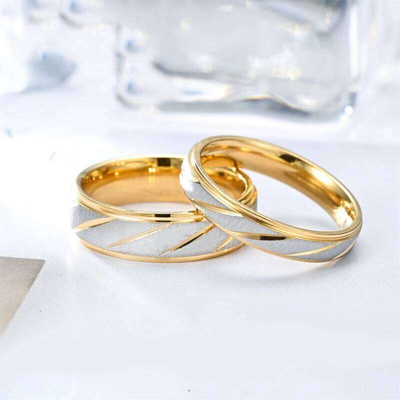 New Unique Wave Pattern Couple For Men Women High Quality Stainless Steel Ring Engagement Wedding Rings Jewelry Gift H260312