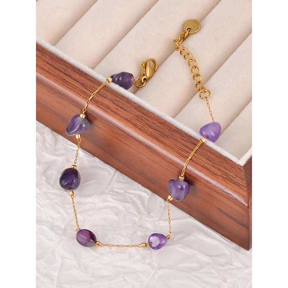 Lokaer Colorful Natural Stone Beads Chain Bracelet for Women Trendy Bohemia Stainless Steel Handmade Jewelry tiki B24106 Z260313