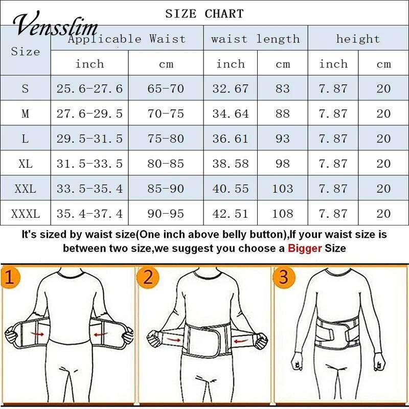 Vensslim Slimming Compression Sauna Sweat Trimmer Belt Men Waist Hot Thermo Neoprene Slim Corset Body Shaper Strap Band 26Y0313