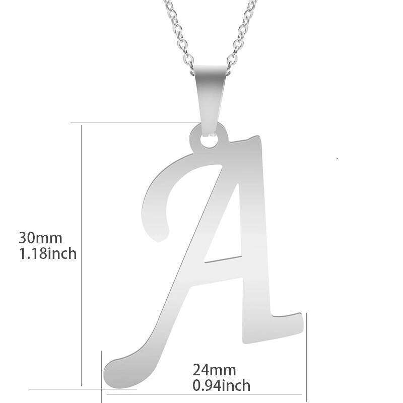 26 Letters Necklace Stainless Steel Initial Necklaces For Women Men Pendant Big Alphabet Chain On The Neck Choker Cadenas Hombre H260312