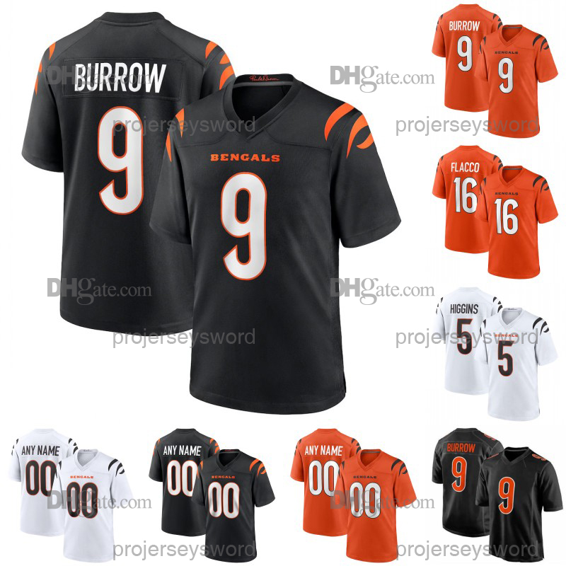 Bengalss Football Jerseys Joe Burrow Sean Clifford Ja'Marr Chase Tee Higgins Joe Flacco Andrei Iosivas Chase Brown Evan McPherson Football Jersey