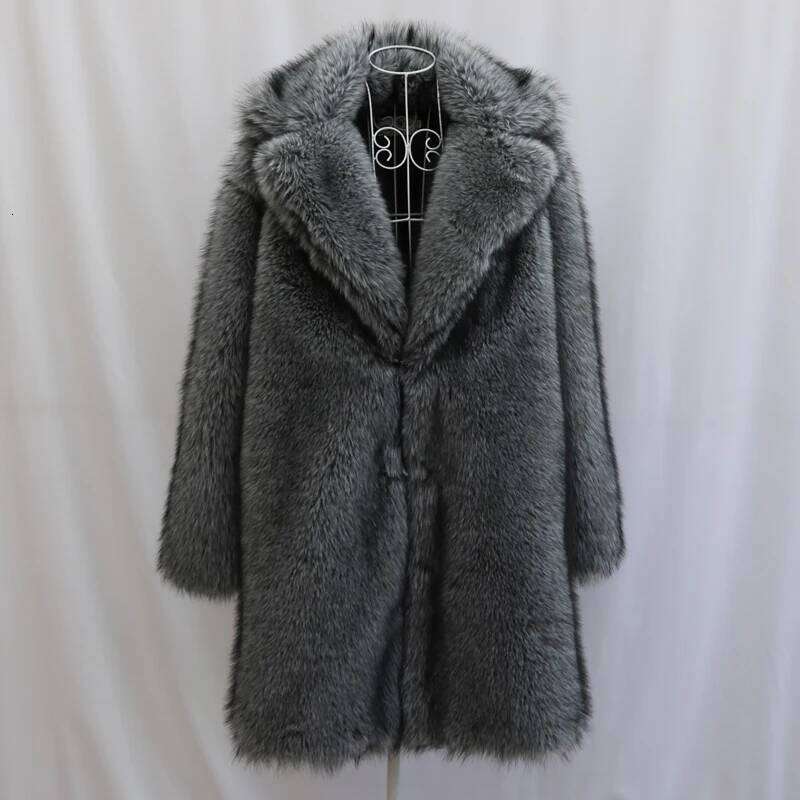 Men's Mink fur long Plus size winter thickened warm trench coat Z260313