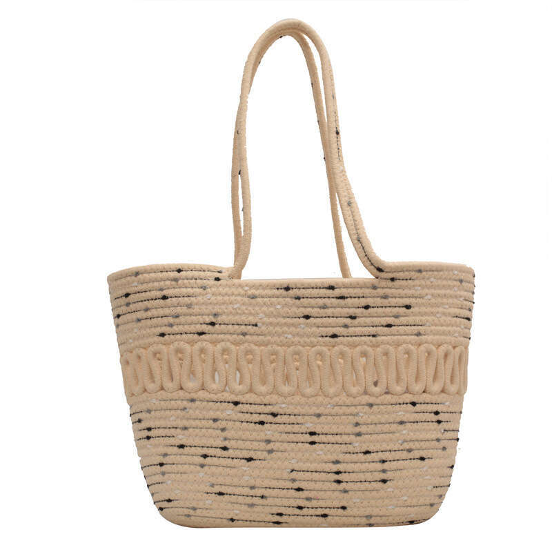 Single Shoulder Hollow Summer Woven New Large Capacity French Style Straw Beach Vacation Bag For Women