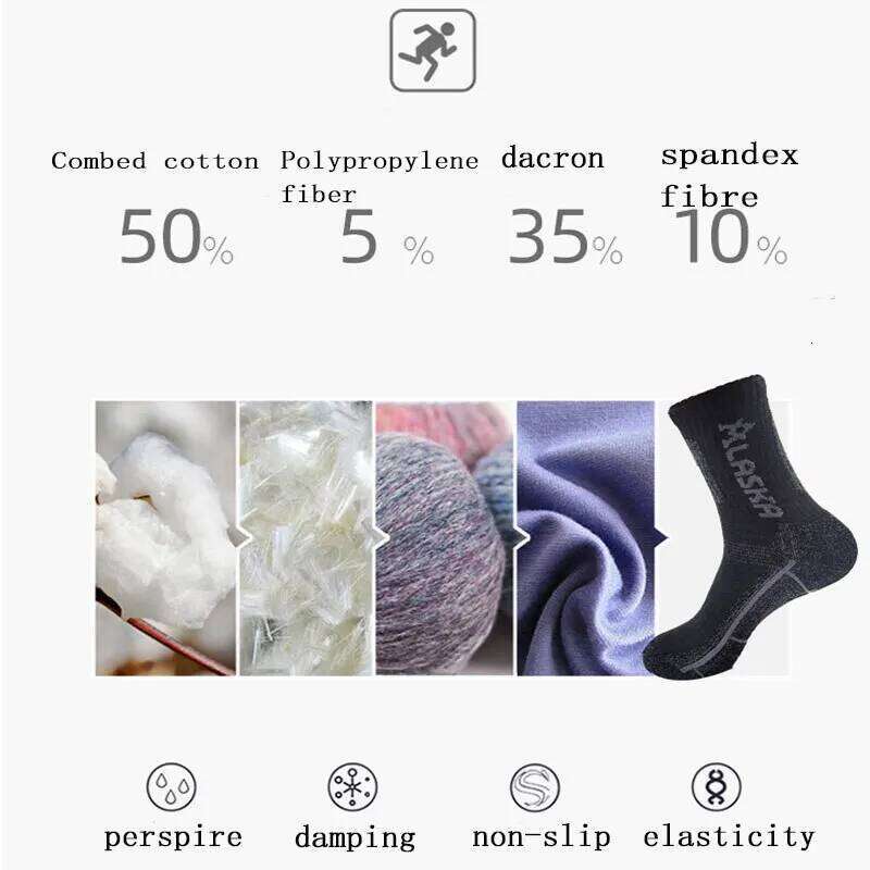 3 Pairs Set Winter Professional Sports Sock Outdoor Keep Warm Cycling Running Hiking Skiing Thermal Spring Men Crew Socks Z260313