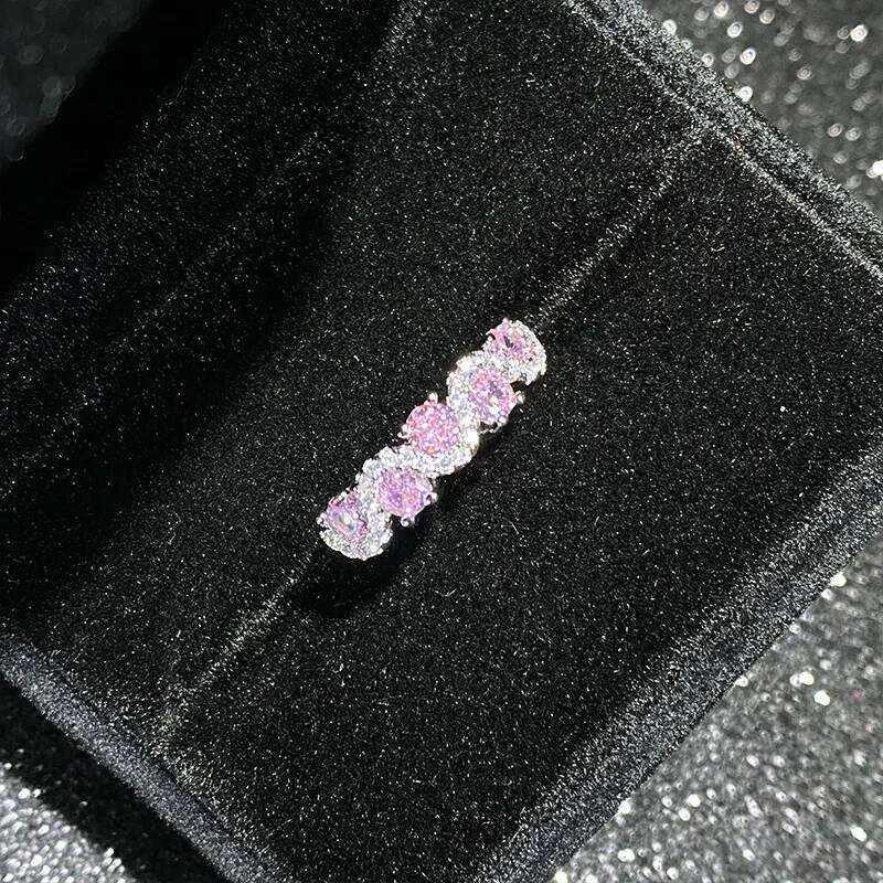 MDL Moissanit1 Style New Fashion Cluster Set Green Spinel Open-end Ring Imitation Red Tourmaline Colorful Treasure Live Mouth H260312