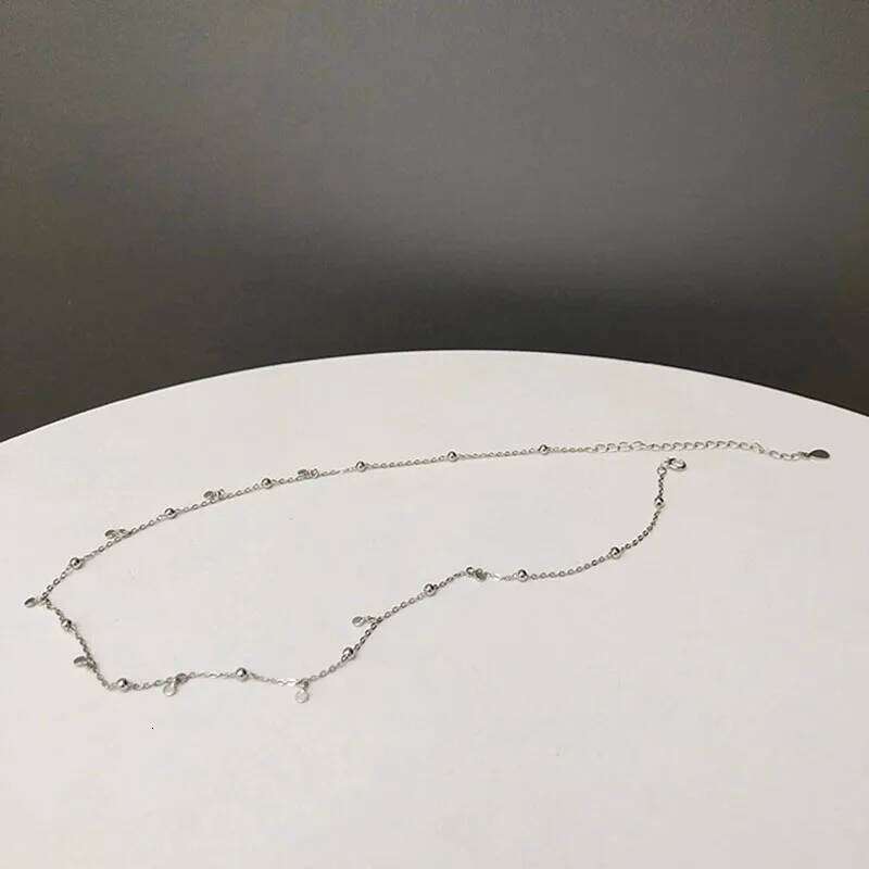 ANENJERY Delicate Jewelry Round Bead Discs Choker for Women Party Clavicle Chain Necklace Gifts Wholesale S-N695 H260312