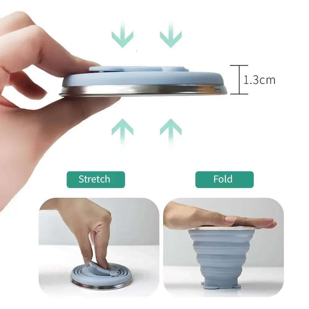 270ml Food Grade Travel Silicone Retractable Folding Water Coloured Portable Outdoor Coffee Mouthwash Cup Z260314