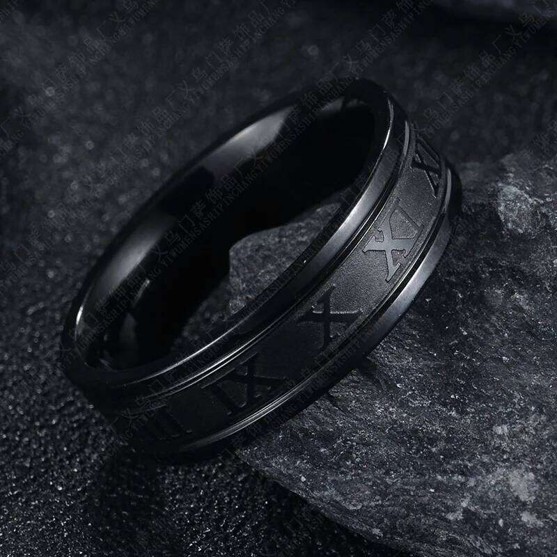 Classic Fashion Stainless Steel Roman Digital Men Women Ring Cool Punk High Quality Waterproof Jewelry for Party Gifts H260312