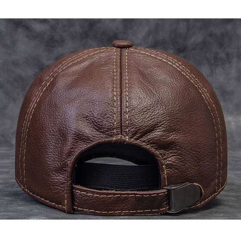 2025 Male Genuine Leather Cowhide 56-60CM Black/Brown Baseball Caps Eagle Print For Man Casual Street Gf Gorras Dad Hat Z260314