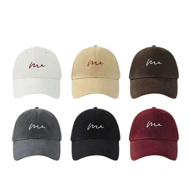 Simple Embroidery Baseball Hat For Women Men Solid Color Cotton Duck Tongue Cap Adjustable Unisex Casual Sports Sun Visors Z260313