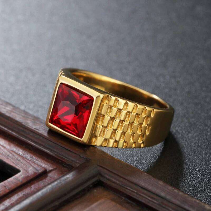 Multi Color Stone Rings for Men Women Hip Hop Punk High Quality Stainless Steel Ring Charm Party Jewelry Gift Dropshipping H260312