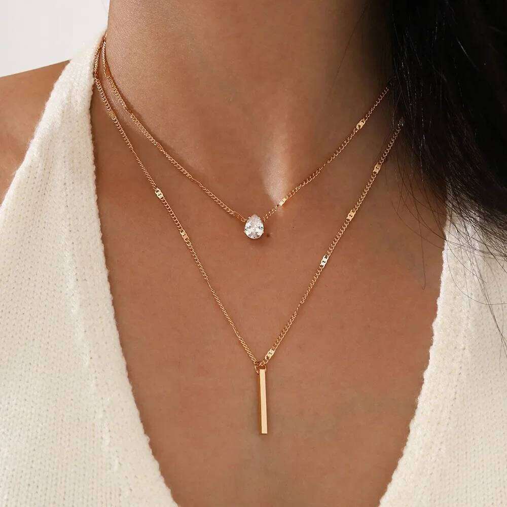 Layered Necklaces for Women Stackable14K Gold Silver Plated Circle Paperclip Chain Pendant Choker Necklace Set For Woman H260312