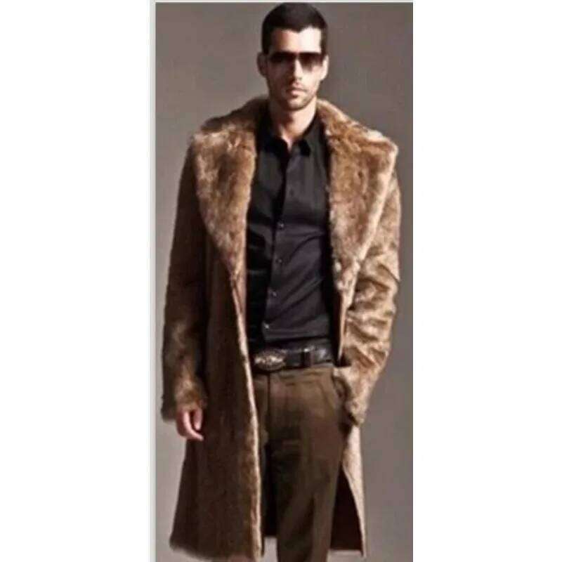 Outcoat New Autumn and Winter European American Warm Copy Fur Coat Men's Loose Long Faux Mink Outerwear Z260313