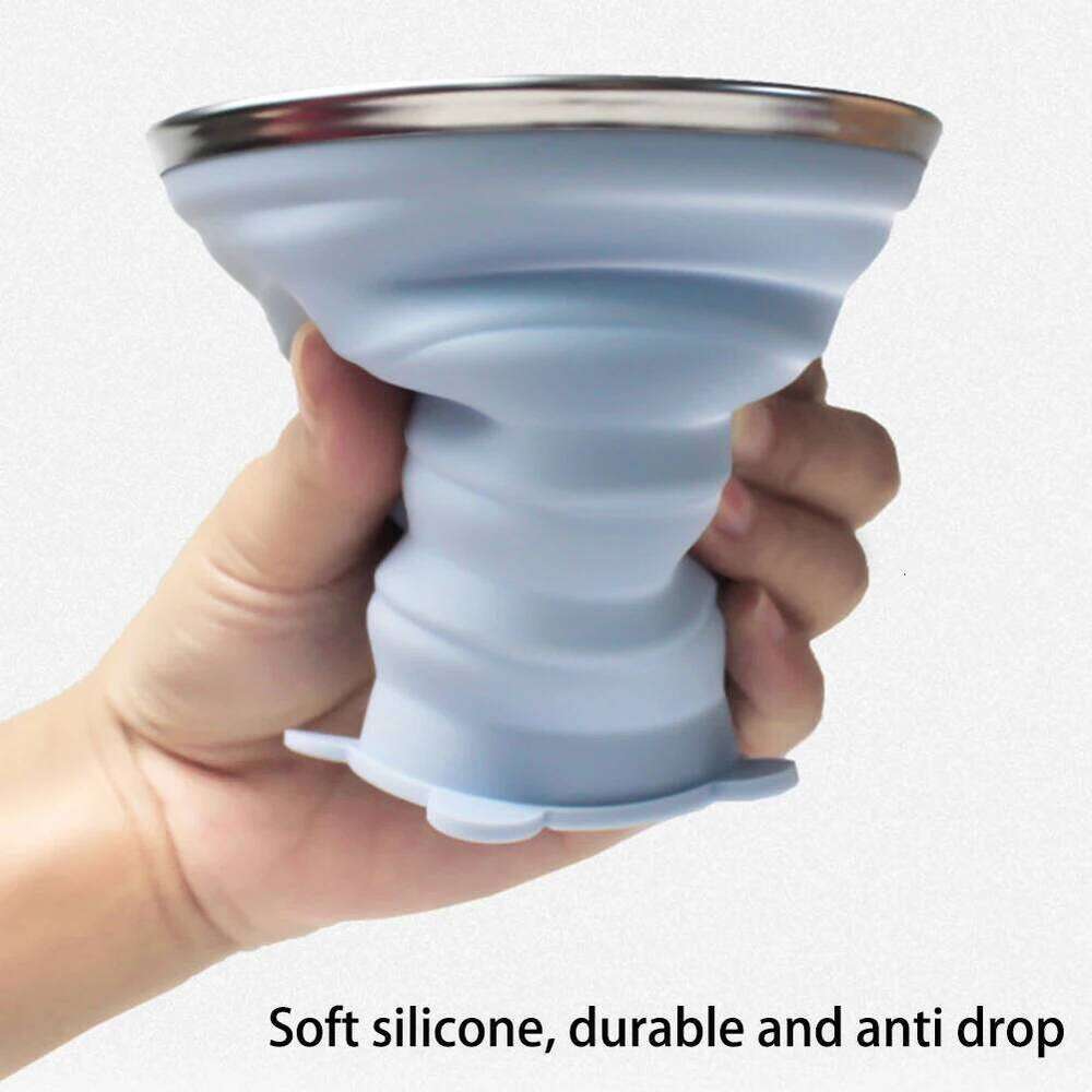 270ml New Folding Bear Silicone Cup With Lanyard Collapsible Fall-Resistant Leakproof Water Bottle For Outdoor Travel Gym Z260313