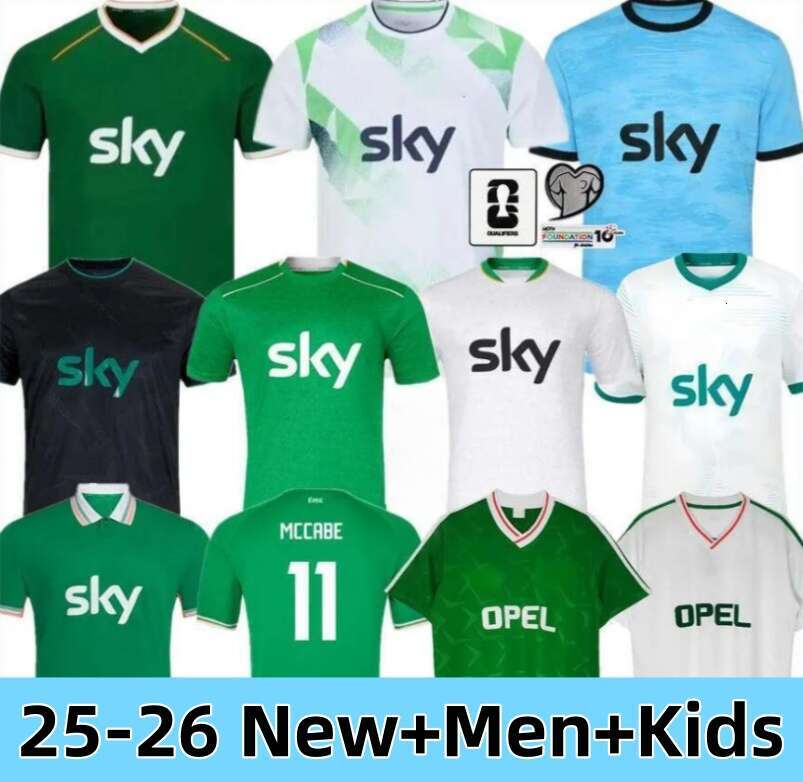26 27 Ireland Home Green Soccer Jerseys Kit PARROTT DOHERTY DUFFY 2026 World Cup White Tops Tee Egan BRADY KEANE Hendrick McClean Football Shirt Men Kids