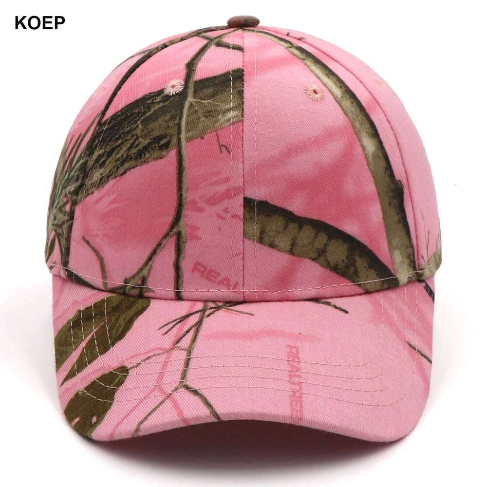 KOEP Jungle Tree Pink Camouflage Cotton Mom Snapback Outdoor Fishing Baseball Cap Bold Fluorescent Women Camo Hunting Hat Z260314