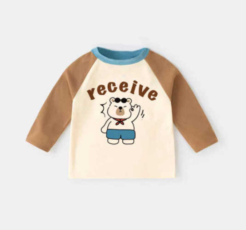 T-shirts Children's long-sleeve t-shirt, pure cotton boys' top single-piece baby boy clothing Class A clothing cartoon trendy boys' spr