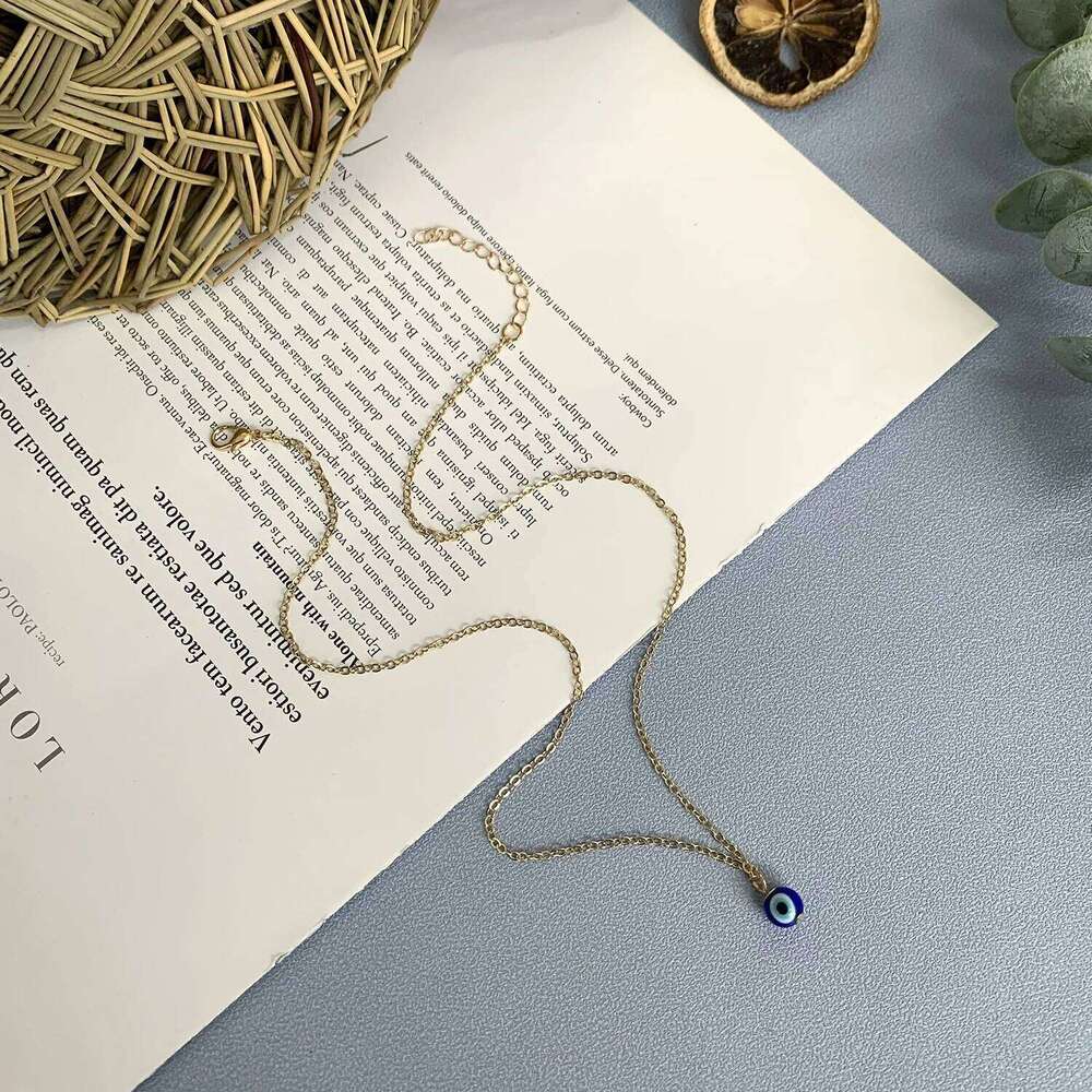 Turkish Evil Eye Necklace Blue Glass Pendant Stainless Steel Chain With Card Bring Good Luck Jewelry For Women Men Birthday Gift H260312
