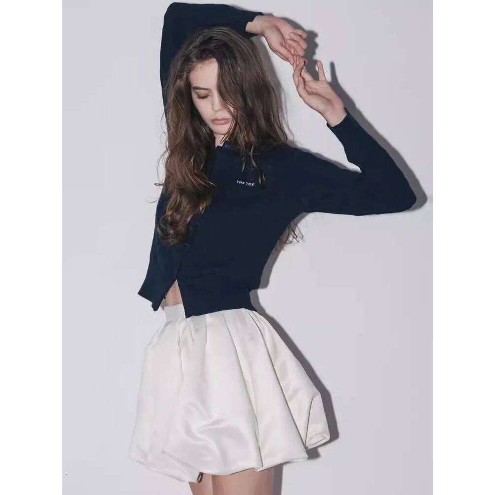 Lautaro Spring Summer Sweet Cute Soft Shiny Satin Mini Bud Skirt Women with Shorts High Waist Short Luxury Clothes Z260314