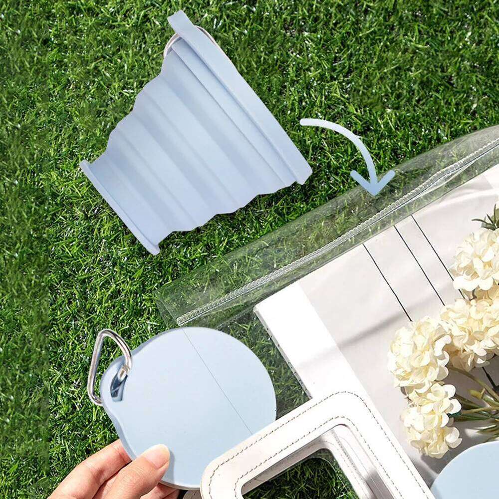 Portable Silicone Folding Water Cup Outdoor Heat Resistant Telescopic Collapsible Foldable Mug With Lid For Travel Camping 180ml Z260314