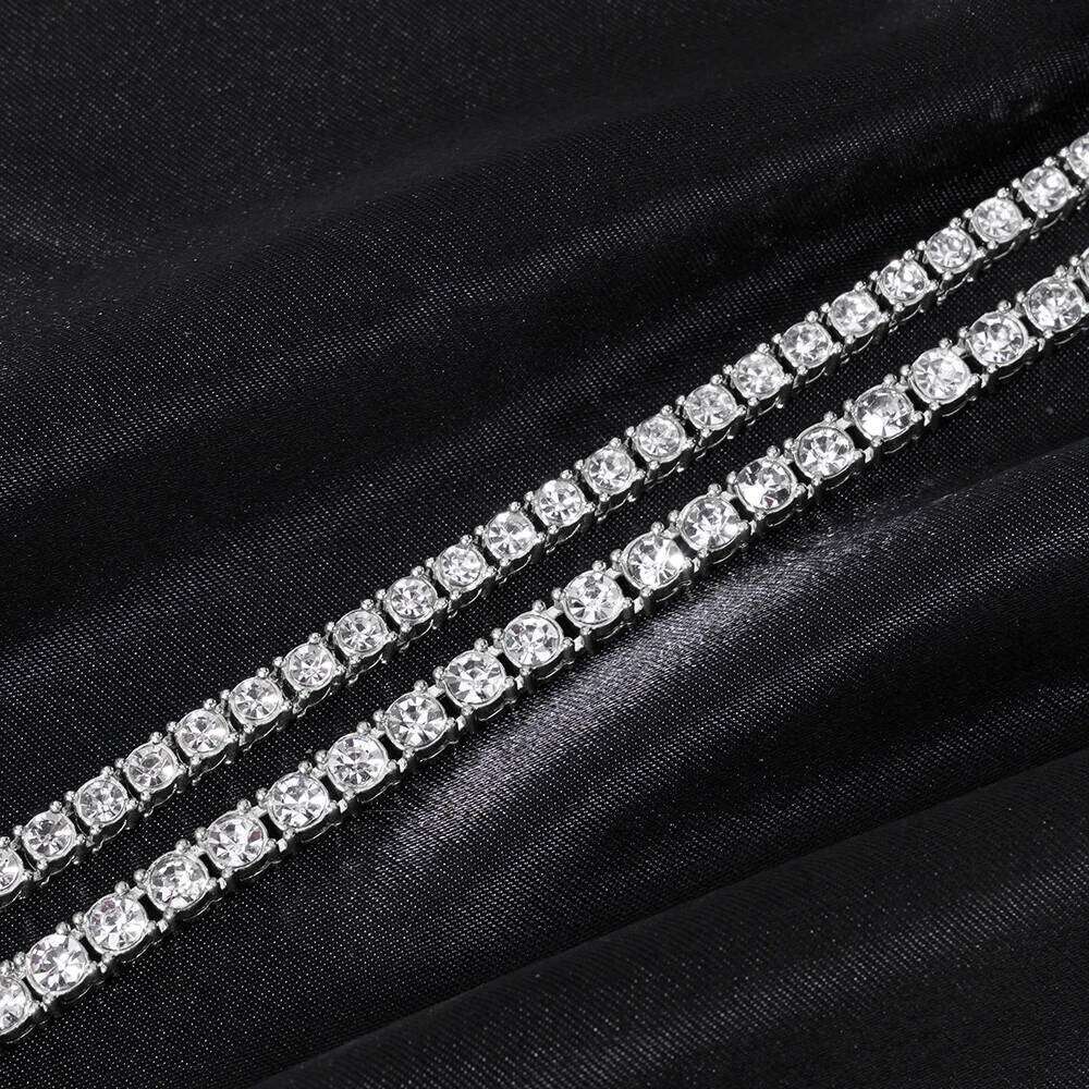 Hip Hop 5MM Chain Iced Out Necklace Men Fashion Silver Color Tennis Jewelry Chains Women 20inch Choker Punk Gift H260312
