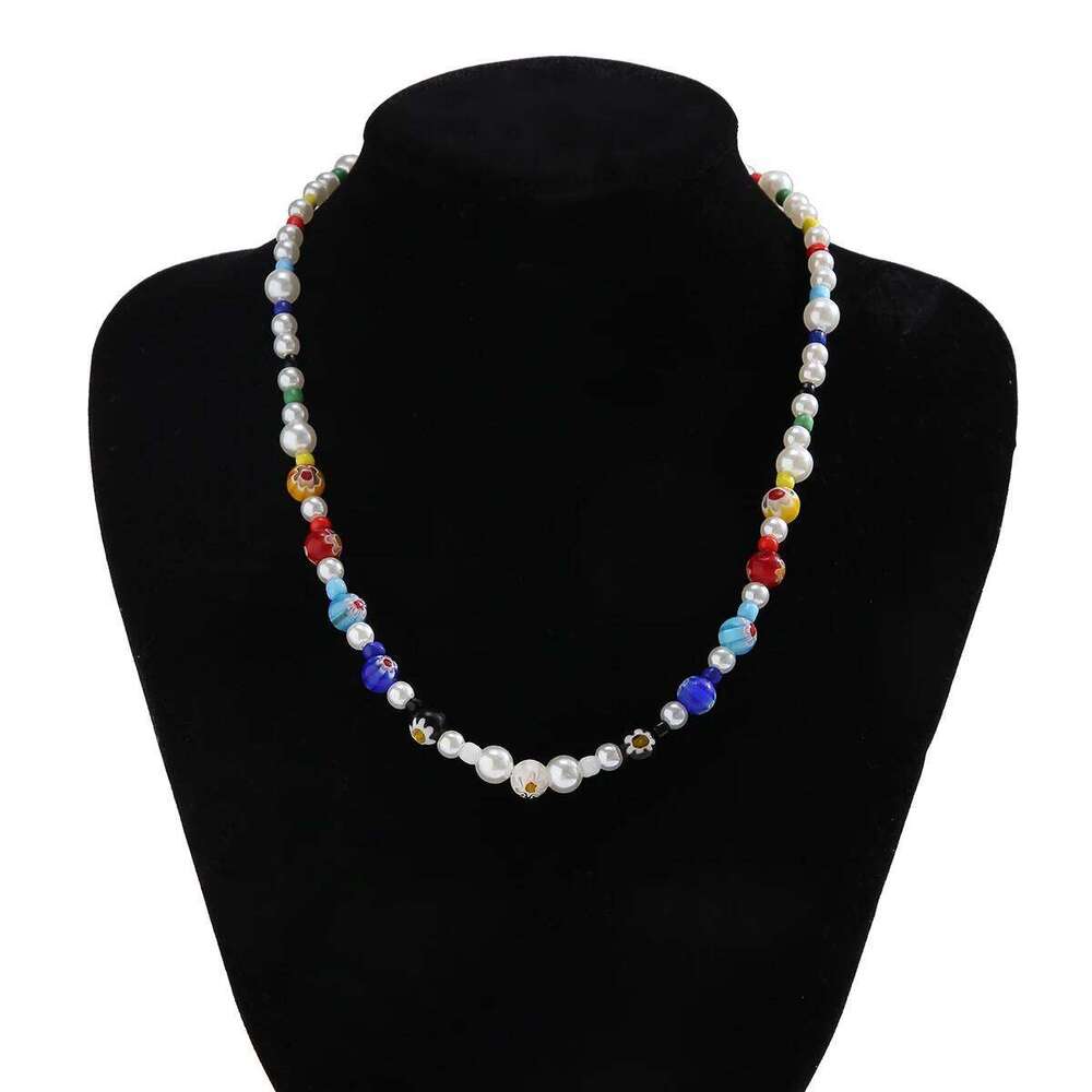 Imitation Pearl and Colorful Beads Short Choker Necklace for Men Trendy Beaded Chains on Neck 2023 Fashion Jewelry Accessories H260312