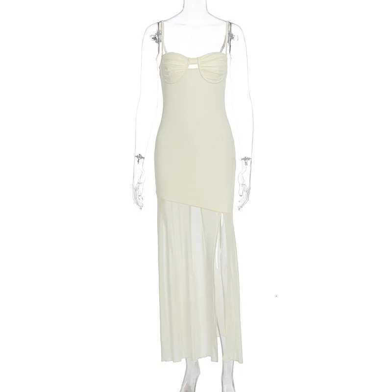 Avrilyaan Mesh Splicing Hollow Spaghetti Strap Backless Party Sexy Dresses Elegant Long Dress Women 2025 Summer Dress VestidosT260316