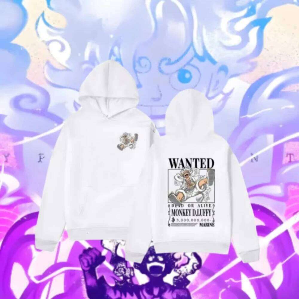 MINISO Anime Gear 5 Luffy Graphic Pullover Vintage Long Sleeve Sweatshirt Japanese Manga Hoodie Men's Fashion Trend Cool Hoodies Z260314