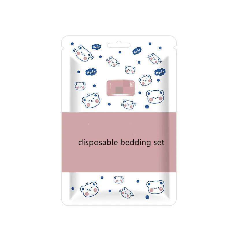 3 / 4-Piece Thickened Disposable Bed Sets Duvet Cover Non-Woven Dirty Proof Portable Bedding Set Travel Hotel Isolation Sheets H260311 H260312 - view 3