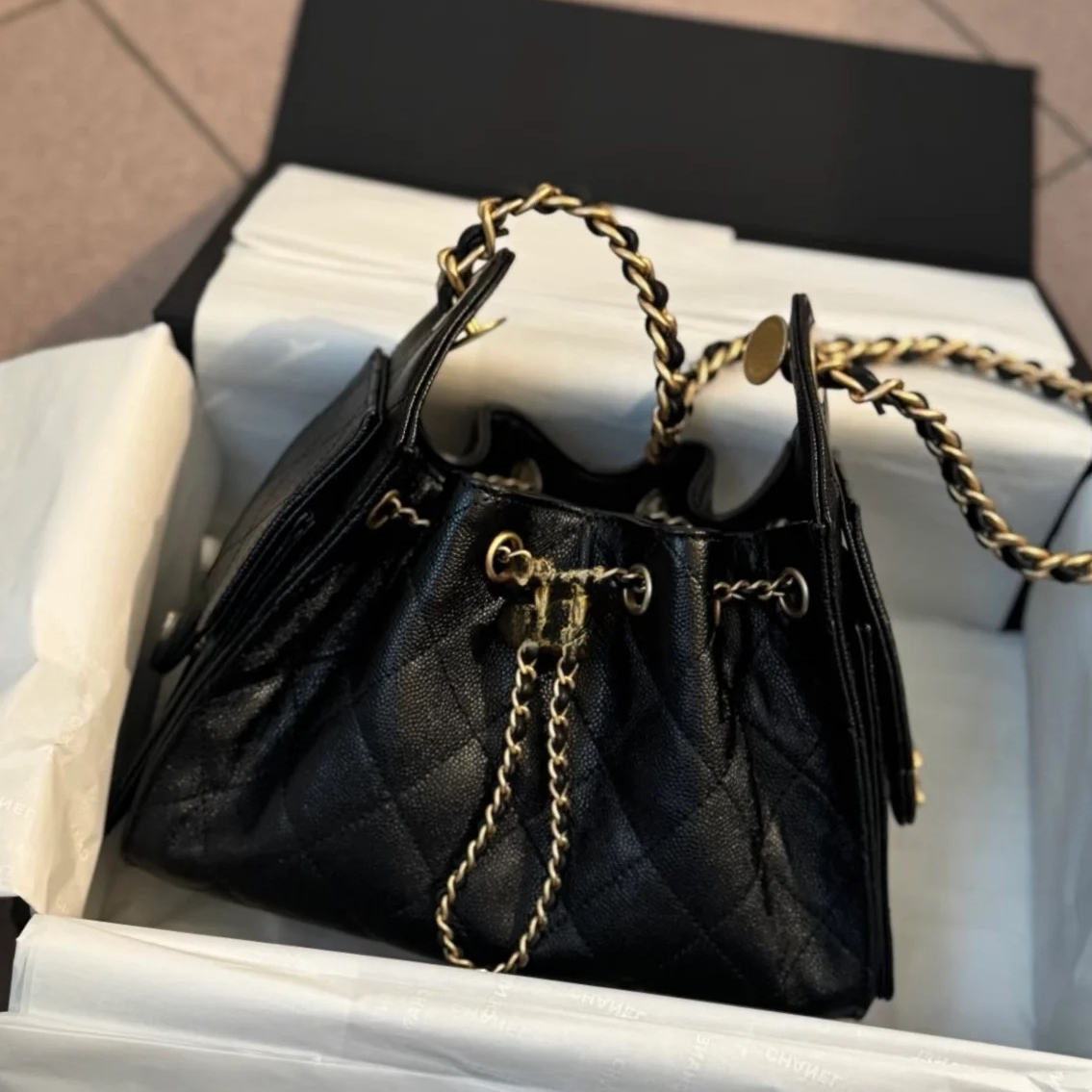 Luxury Designer Bag Top Quality Genuine Leather Lambskin Caviar Cowhide Hobo Shoulder Bag Women 25s Multi-pocket Tote Underarm Handbag