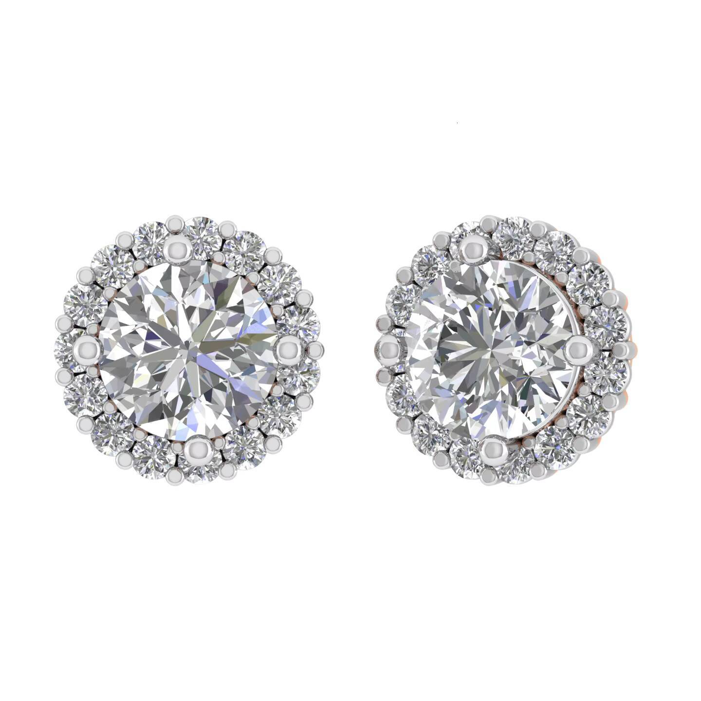 Classic VVS D Moissanite Solitaire Halo Stud Earrings 925 Sterling Silver Rhodium Plated 320ct 32 Stones Brilliant Cut Trendy