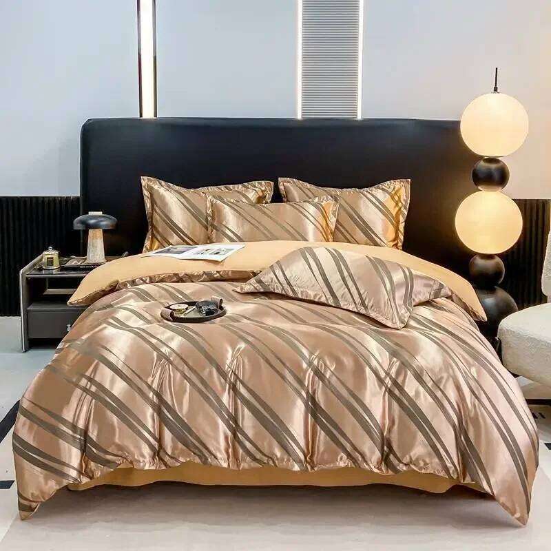 2024 skin-friendly high-count soft and silky AB version - new light European jacquard four-piece set bed sheet style H260312 - view 4
