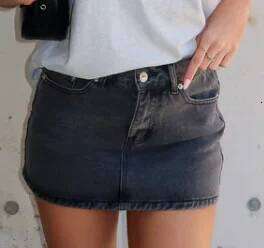 Women Denim Solid Color Bodycon Jeans Summer Casual Mini Skirts Streetwear Z260314
