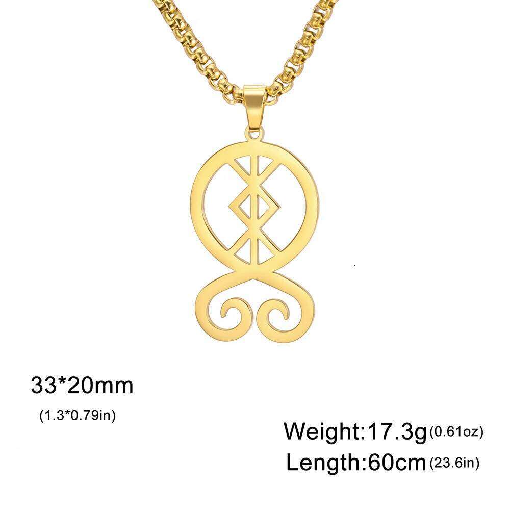 Dawapara Rune of Protection Troll Cross Necklace Trollkors Nordic Magical Symbol Scandinavian Amulet Stainless Steel Jewelry H260312