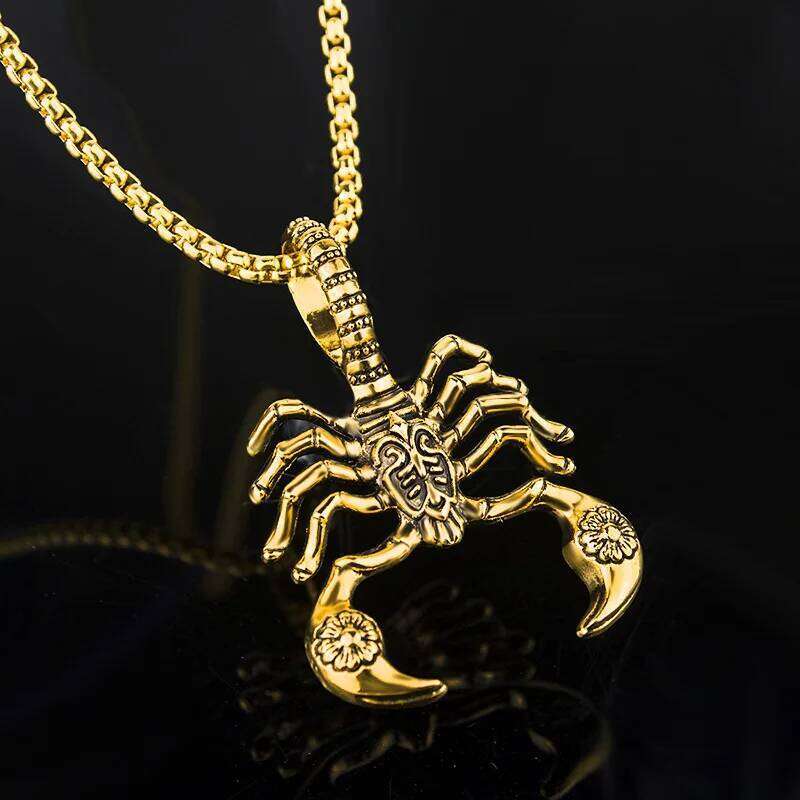 Hip Hop Rock Scorpion Pendant Necklace For Men Women Vintage Trendy Stainless Steel Insect Neck Chain Punk Cool Party Jewelry H260312