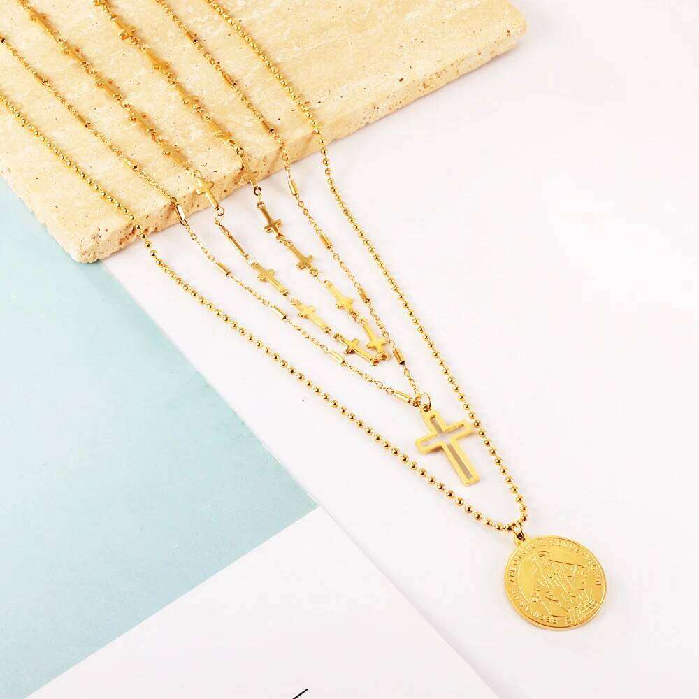 ASONSTEEL Stainless Steel Cross Pendant Necklace For Women Men Minimalist Jewelry Male Female Necklaces Chokers Gifts Hiphop H260312