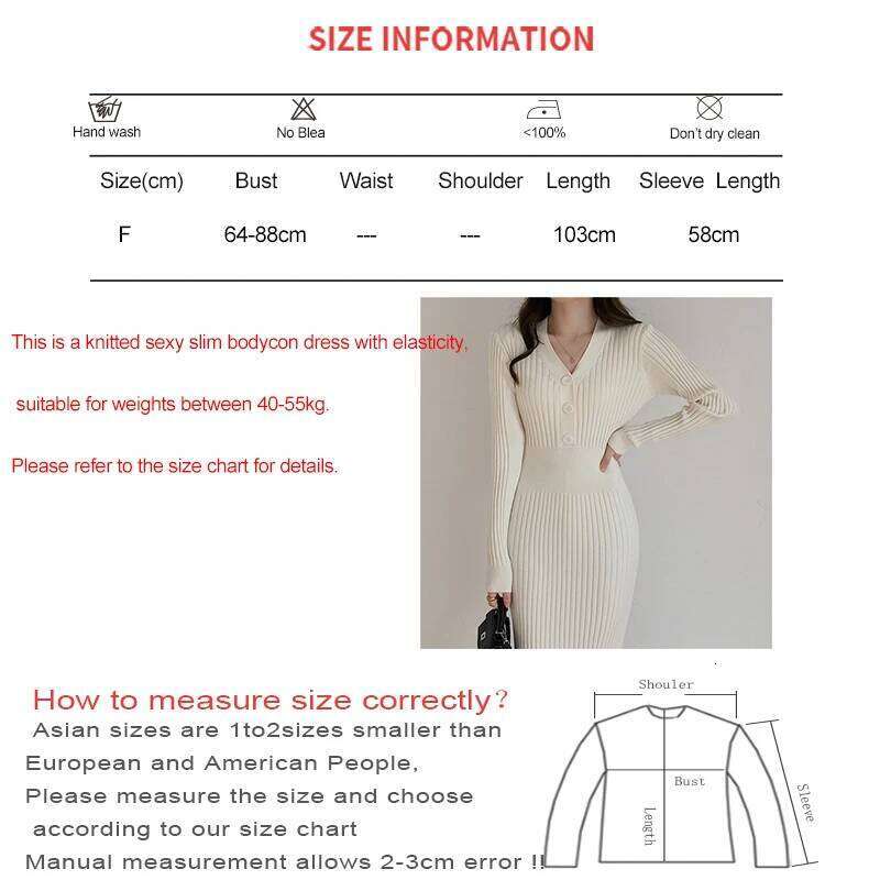 ITOOLIN Women Buttons Sweater Long Sleeve Elegant Knit V-Neck Slim Bodycon Dress Female Office Vestidos Autumn Winter Z260313