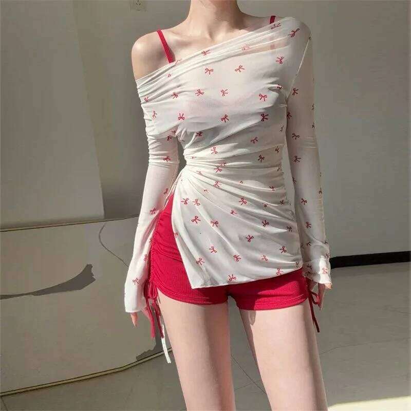 New Women, Pure Desire, Spicy Girl Temperament, Long Sleeved Halter Top, Bikini Split Swimsuit for Women 26H0313