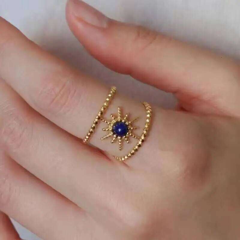 Bohemia Retro Multiple Layers Natural Stone Crystal Sun Rings Set for Women Charm Fashion Wedding Party Finger Hip Hop Jewelry H260312