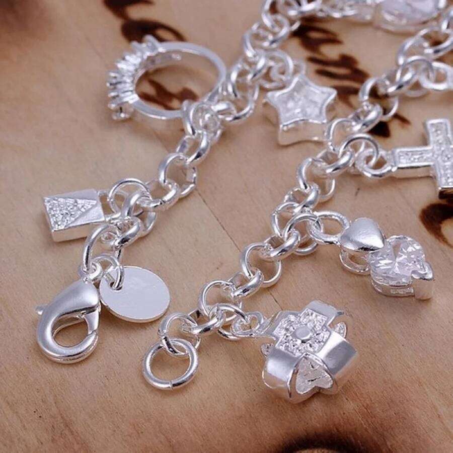 hot sale valentine gift charm 925 sterling silver Jewelry fashion Bracelets cute women lady wedding charms Z260313