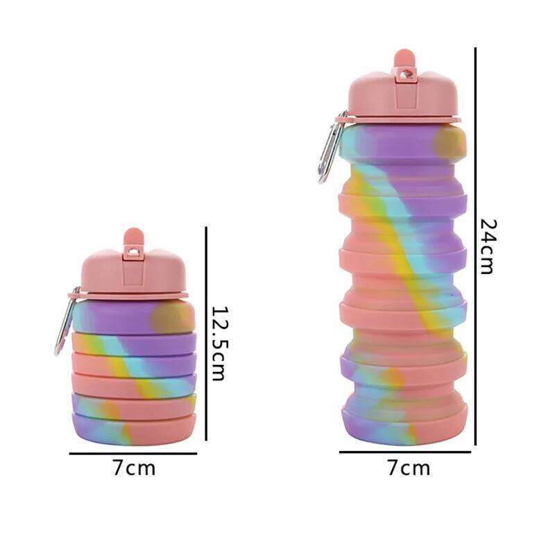 Collapsible Sports Water Bottle Food Grade Silicone Camouflage Cup Retractable Kettle for Outdoor Hiking Camping Cycling 480ml Z260313