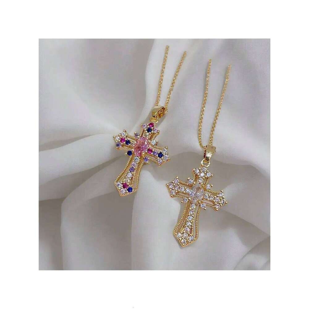 Vintage cross Personalized pendant necklace niche design clavicle chain H260312