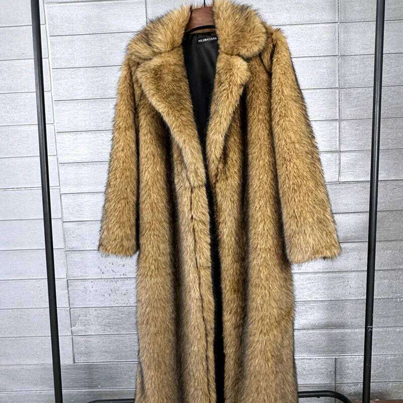 Imitation Solid Color 2025 New Winter Thick Faux Fox Loose Lapel Fur Coat For Women H45 Z260313