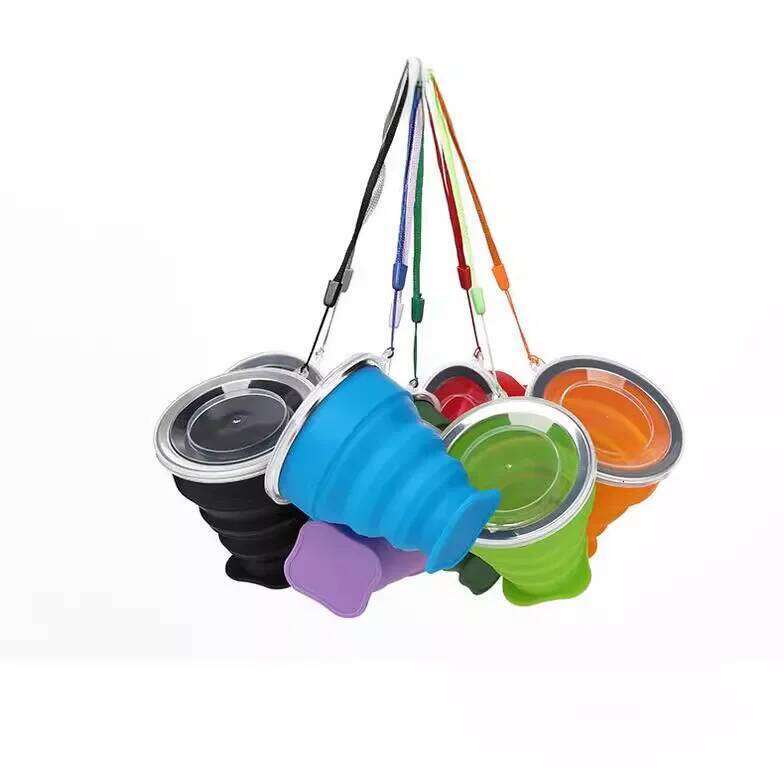 200ml Folding Cups BPA FREE Food Grade Water Cup Travel Silicone Retractable Coloured Portable Outdoor Coffee Handcup Z260313
