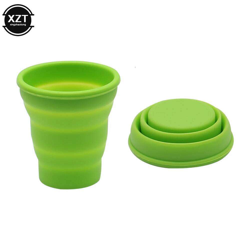 Portable Silicone Retractable Folding Without lid 200ML High Temperature Resistant Outdoor Travel Water Cup Z260314