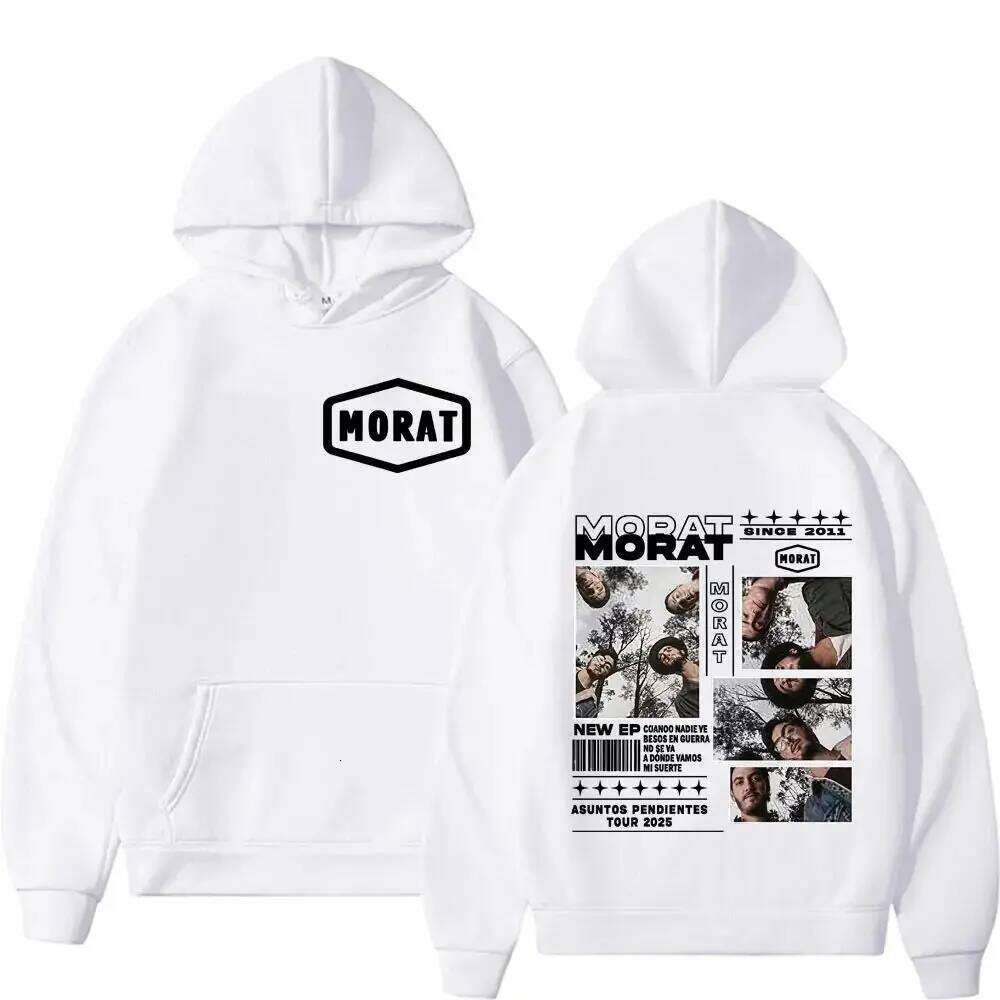 Vintage Harajuku Trend Hoodies Morat Band Asuntos Pendientes Tour 2025 Merch Sweatshirts Hip Pop Long Sleeve Hoodie Streetwear Z260314