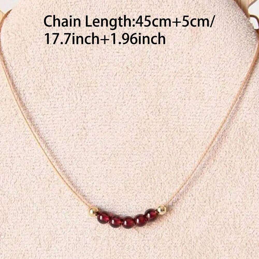 Garnet Beaded January Birthstone Necklaces Crystal Jewelry H260312