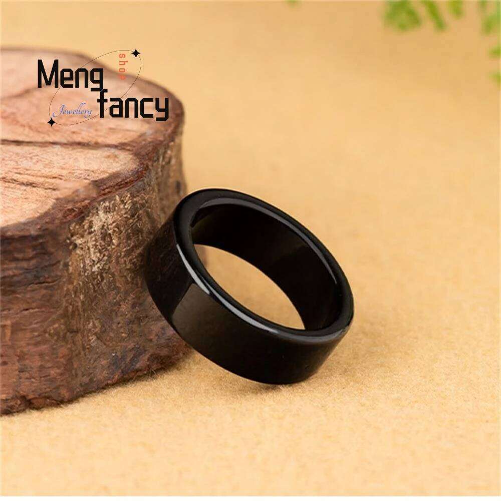 Genuine Natural A-goods Jadeite Ink Jade Couple Rings for Men and Women Exquisite Luxury Wedding Souvenir Fashion Charms Jewelry H260312